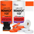 Perco - Color Code 2 Sleeves Price Label Packs for Monarch 1131 - White and Fluorescent Red / 2 Sleeves / 16 rolls / 40000 Pricing Labels