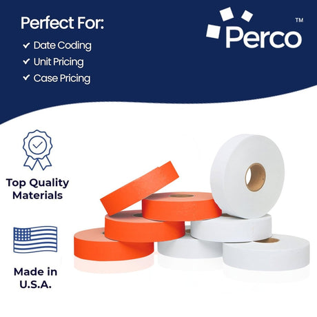 Perco - Color Code 2 Sleeves Price Label Packs for Monarch 1131 - White and Fluorescent Red / 2 Sleeves / 16 rolls / 40000 Pricing Labels