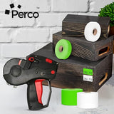 Perco - Color Code 2 Sleeves Price Label Packs for Monarch 1131 - White and Fluorescent Green / 2 Sleeves / 16 rolls / 40000 Pricing Labels