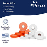 Perco Color Code Labels for Monarch 1131 - White and Fluorescent Red / 2 Sleeves / 16 rolls / 28000 Blank Pricing Labels