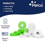 Perco Color Code Labels for Monarch 1131 - White and Fluorescent Green / 2 Sleeves / 16 rolls / 28000 Blank Pricing Labels