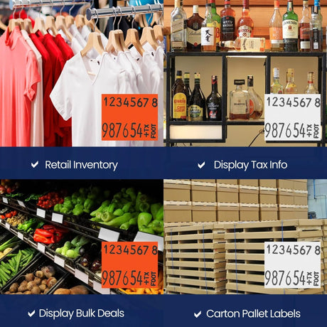 Perco Color Code Labels for Monarch 1131 - White and Fluorescent Red / 2 Sleeves / 16 rolls / 28000 Blank Pricing Labels