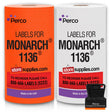 Perco Color Code Labels for Monarch 1131 - White and Fluorescent Red / 2 Sleeves / 16 rolls / 28000 Blank Pricing Labels