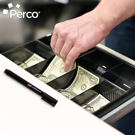 Perco Counterfeit Money Detector Pen - Easy to Use and Reliable Universal Currency Fake Bill Checker for Personal & Commercial Use - Store Supplies