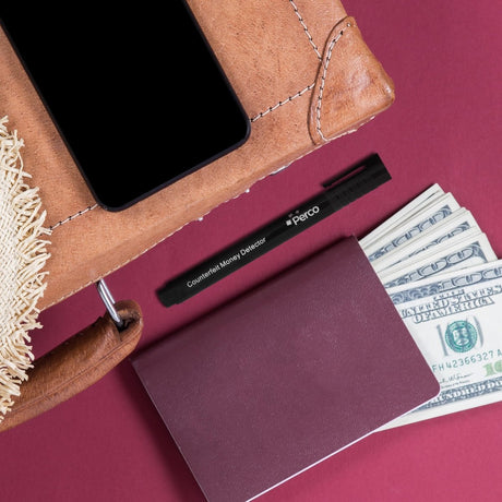 Perco Counterfeit Money Detector Pen - Easy to Use and Reliable Universal Currency Fake Bill Checker for Personal & Commercial Use - Store Supplies