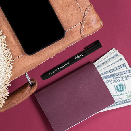 Perco Counterfeit Money Detector Pen - Easy to Use and Reliable Universal Currency Fake Bill Checker for Personal & Commercial Use - Store Supplies
