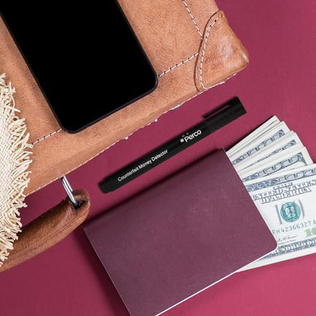Perco Counterfeit Money Detector Pen - Easy to Use and Reliable Universal Currency Fake Bill Checker for Personal & Commercial Use - Store Supplies