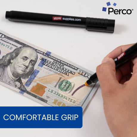 Perco Counterfeit Money Detector Pen - Easy to Use and Reliable Universal Currency Fake Bill Checker for Personal & Commercial Use - Store Supplies