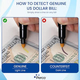 Perco Counterfeit Money Detector Pen - Easy to Use and Reliable Universal Currency Fake Bill Checker for Personal & Commercial Use - Store Supplies