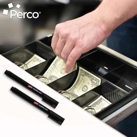 Perco Counterfeit Money Detector Pen - Easy to Use and Reliable Universal Currency Fake Bill Checker for Personal & Commercial Use - Store Supplies