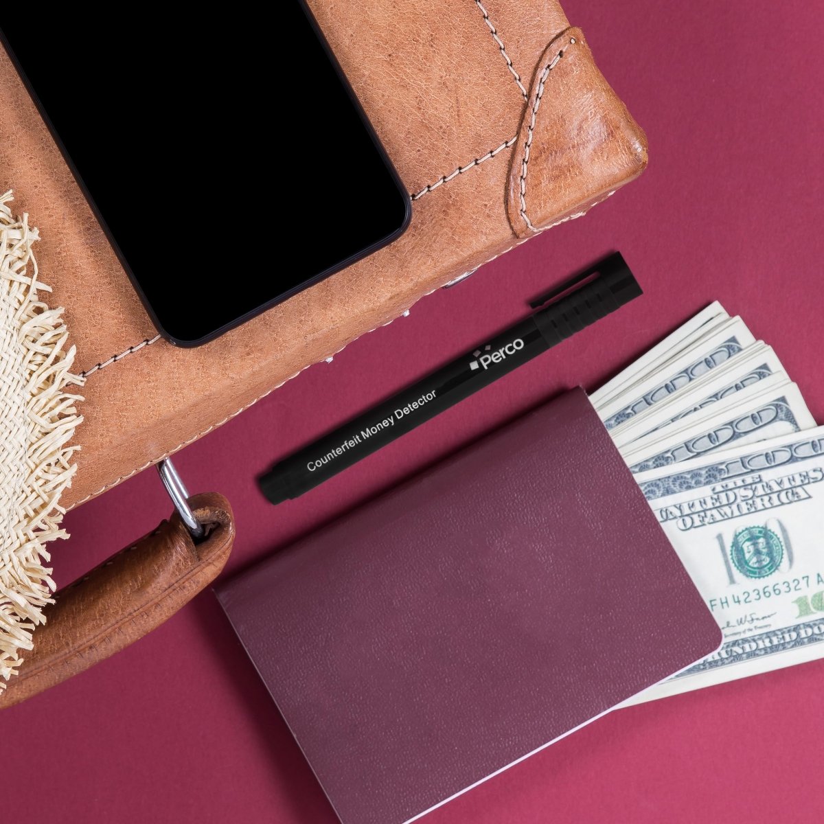 Perco Counterfeit Money Detector Pen - Easy to Use and Reliable Universal Currency Fake Bill Checker for Personal & Commercial Use - Store Supplies