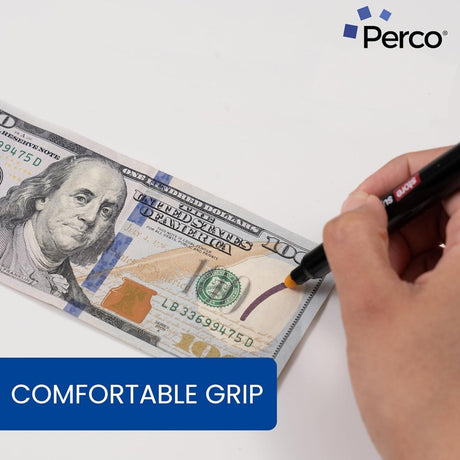 Perco Counterfeit Money Detector Pen - Easy to Use and Reliable Universal Currency Fake Bill Checker for Personal & Commercial Use - Store Supplies