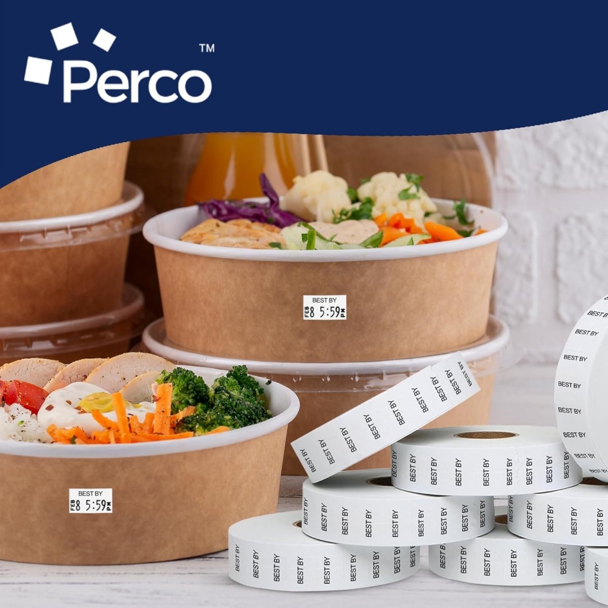 Perco Date Price Labels for Monarch 1131 - 3 Sleeves / 24 Rolls / 60000 Blank Date Labels BEST BY