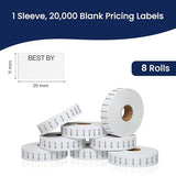 Perco Date Price Labels for Monarch 1131 - 1 Sleeve / 8 Rolls / 20000 Blank Date Labels BEST BY