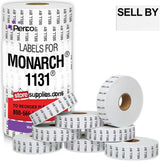 Perco Date Price Labels for Monarch 1131 - 1 Sleeve / 8 Rolls / 20000 Blank Date Labels SELL BY