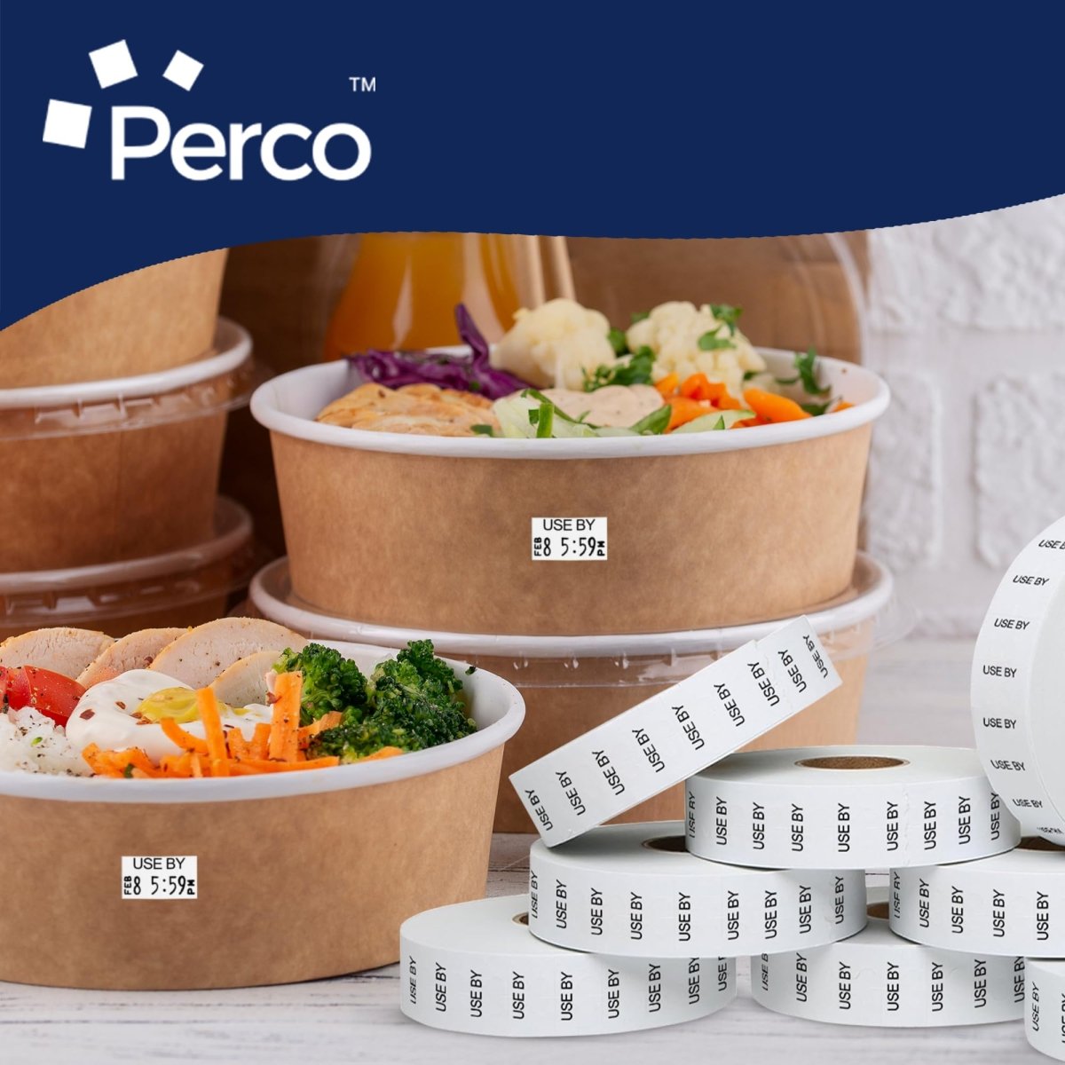 Perco Date Price Labels for Monarch 1131 - 1 Sleeve / 8 Rolls / 20000 Blank Date Labels USE BY
