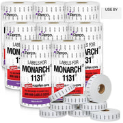 Perco Date Price Labels for Monarch 1131 - 8 Sleeves / 64 Rolls / 160000 Blank Date Labels USE BY