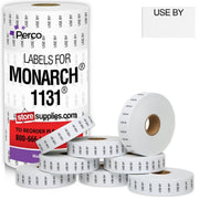 Perco Date Price Labels for Monarch 1131 - 1 Sleeve / 8 Rolls / 20000 Blank Date Labels USE BY