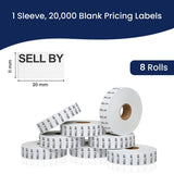 Perco Date Price Labels for Monarch 1131 - 1 Sleeve / 8 Rolls / 20000 Blank Date Labels SELL BY