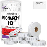 Perco Date Price Labels for Monarch 1131 - 1 Sleeve / 8 Rolls / 20000 Blank Date Labels BEST BY