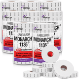 Perco Date Price Labels for Monarch 1136 - BEST BY Case of 8 Sleeves / 64 Rolls / 42000 Blank Pricing Labels With Bonus Ink Rolls Incuded