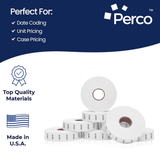 Perco Date Price Labels for Monarch 1136 - USE BY 1 Sleeve / 8 Rolls / 14000 Blank Pricing Labels With Bonus Ink Roll Incuded