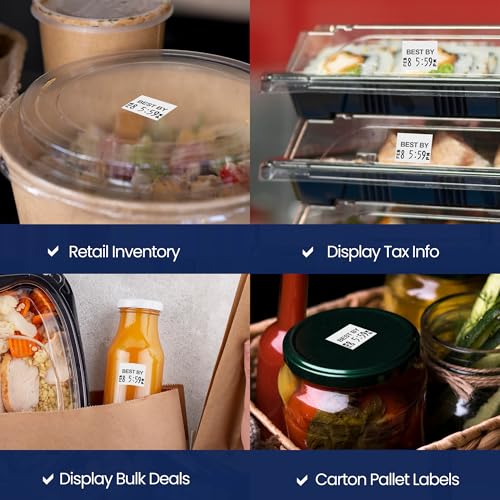 Perco Date Price Labels for Monarch 1136 - BEST BY 1 Sleeve / 8 Rolls / 14000 Blank Pricing Labels With Bonus Ink Roll Incuded