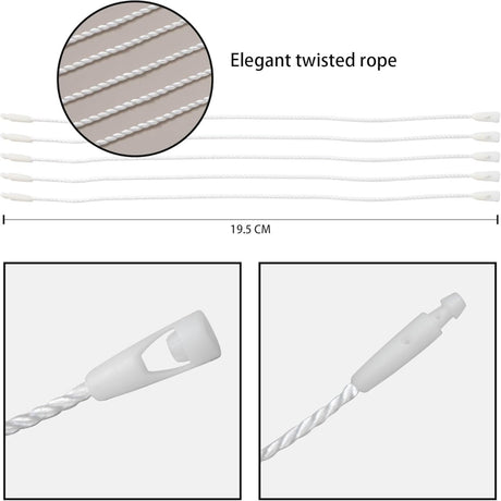 Perco DL153 Cotton String Tags - White Polyester