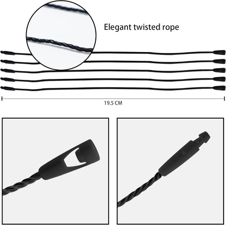Perco DL153 Cotton String Tags - Black Polyester