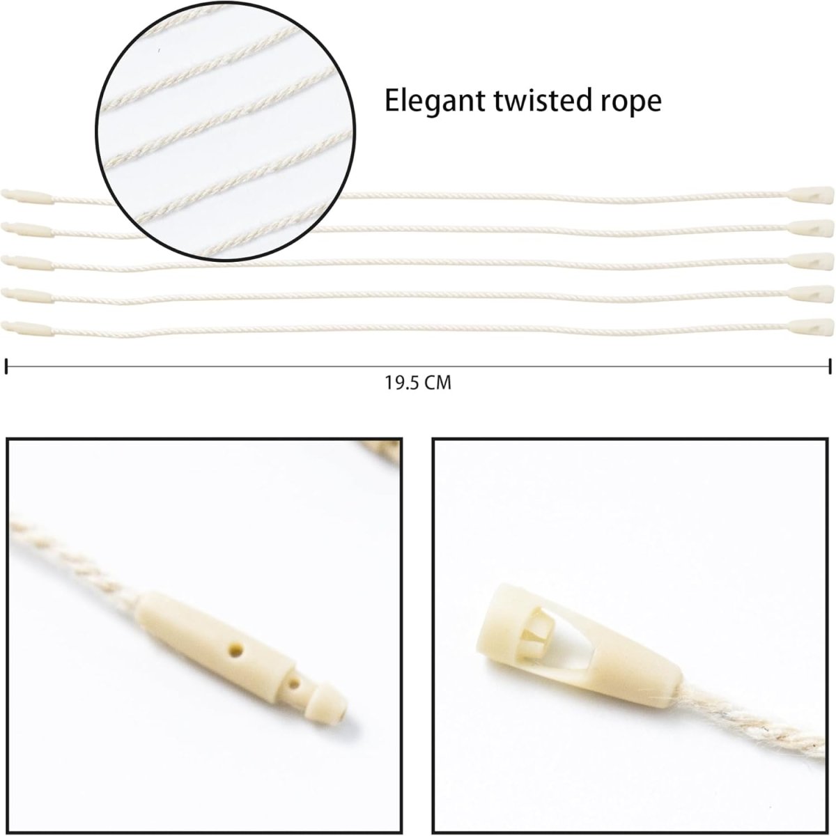 Perco DL153 Cotton String Tags - Beige Cotton