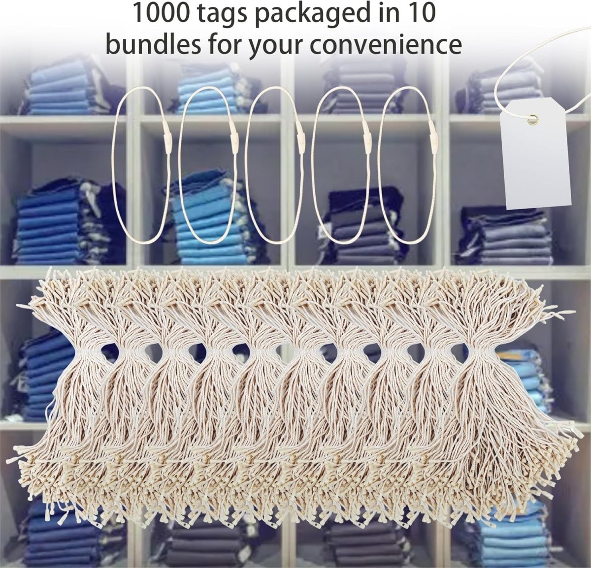 Perco DL153 Cotton String Tags - Compatible with compatible_with_product_page | Color: Beige | Quantity: Cotton | Adhesive: global.AdhesiveType | SKU: cotton-string-tag-DL153-beige-cotton | - shop_