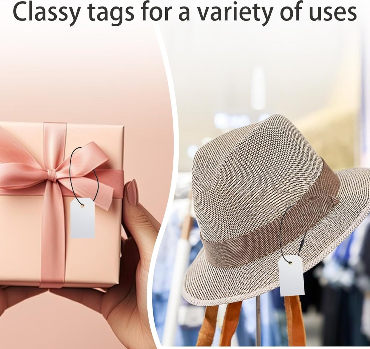 Perco DL153 Cotton String Tags - Compatible with compatible_with_product_page | Color: Black | Quantity: Polyester | Adhesive: global.AdhesiveType | SKU: cotton-string-tag-DL153-black-polyester | - shop_