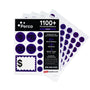 Perco Garage Price Stickers - 28 Sheets, 1100 Pre - Priced & Blank Stickers - Ideal for Yard Sales, Flea Markets, County Fairs & Retail Use - Store Supplies