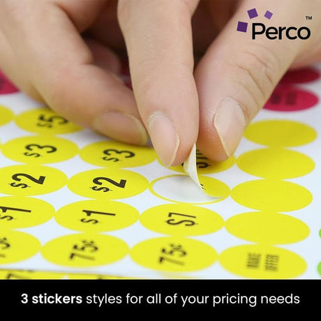 Perco Garage Price Stickers - 28 Sheets, 1100 Pre - Priced & Blank Stickers - Ideal for Yard Sales, Flea Markets, County Fairs & Retail Use - Store Supplies