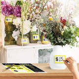 Perco Garage Price Stickers - 28 Sheets, 1100 Pre - Priced & Blank Stickers - Ideal for Yard Sales, Flea Markets, County Fairs & Retail Use - Store Supplies