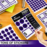Perco Garage Price Stickers - 28 Sheets, 1100 Pre - Priced & Blank Stickers - Ideal for Yard Sales, Flea Markets, County Fairs & Retail Use - Store Supplies