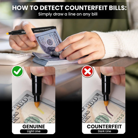Perco Garage Sale Price Stickers with Counterfeit Money Detector Pens Kit - Store Supplies
