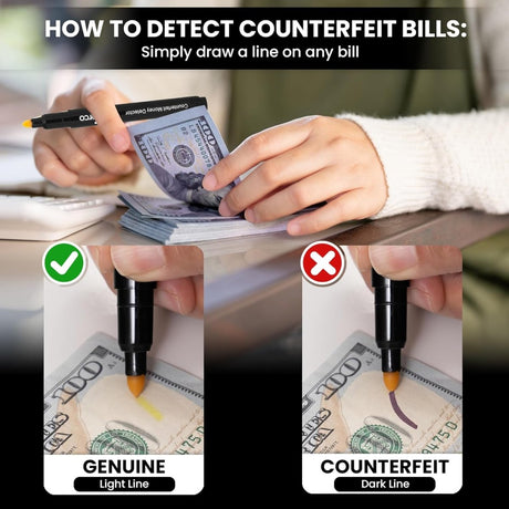 Perco Garage Sale Price Stickers with Counterfeit Money Detector Pens Kit - Store Supplies