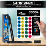 Perco Garage Sale Price Stickers with Counterfeit Money Detector Pens Kit - Store Supplies