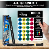 Perco Garage Sale Price Stickers with Counterfeit Money Detector Pens Kit - Store Supplies