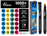 Perco Garage Sale Price Stickers with Counterfeit Money Detector Pens Kit - Store Supplies