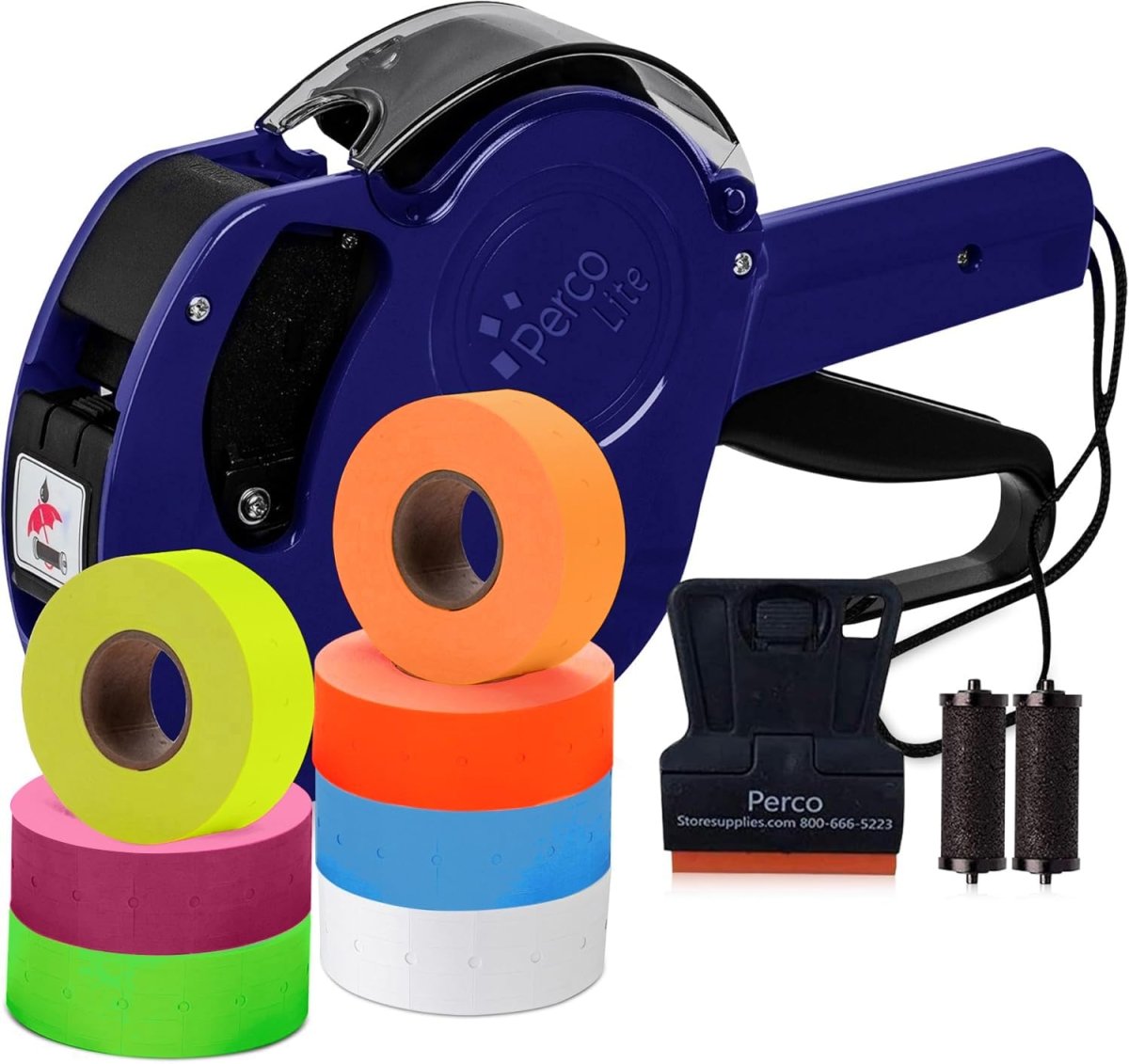 Perco Lite 1 Line Price or Date Gun with Colored Labels Kit - Store Supplies