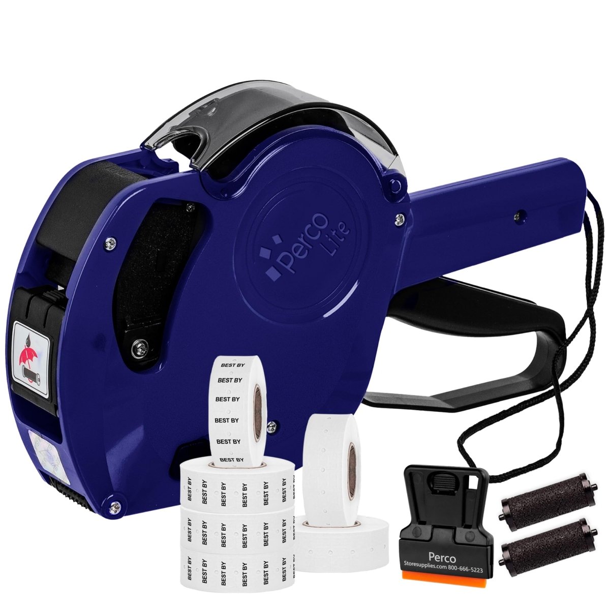 Perco Lite 1 Line Price or Date Gun with Colored Labels Kit - Store Supplies