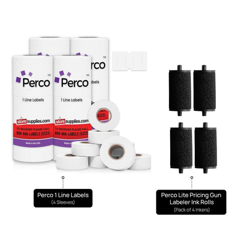 Perco Lite labels and inker 4 pack - 