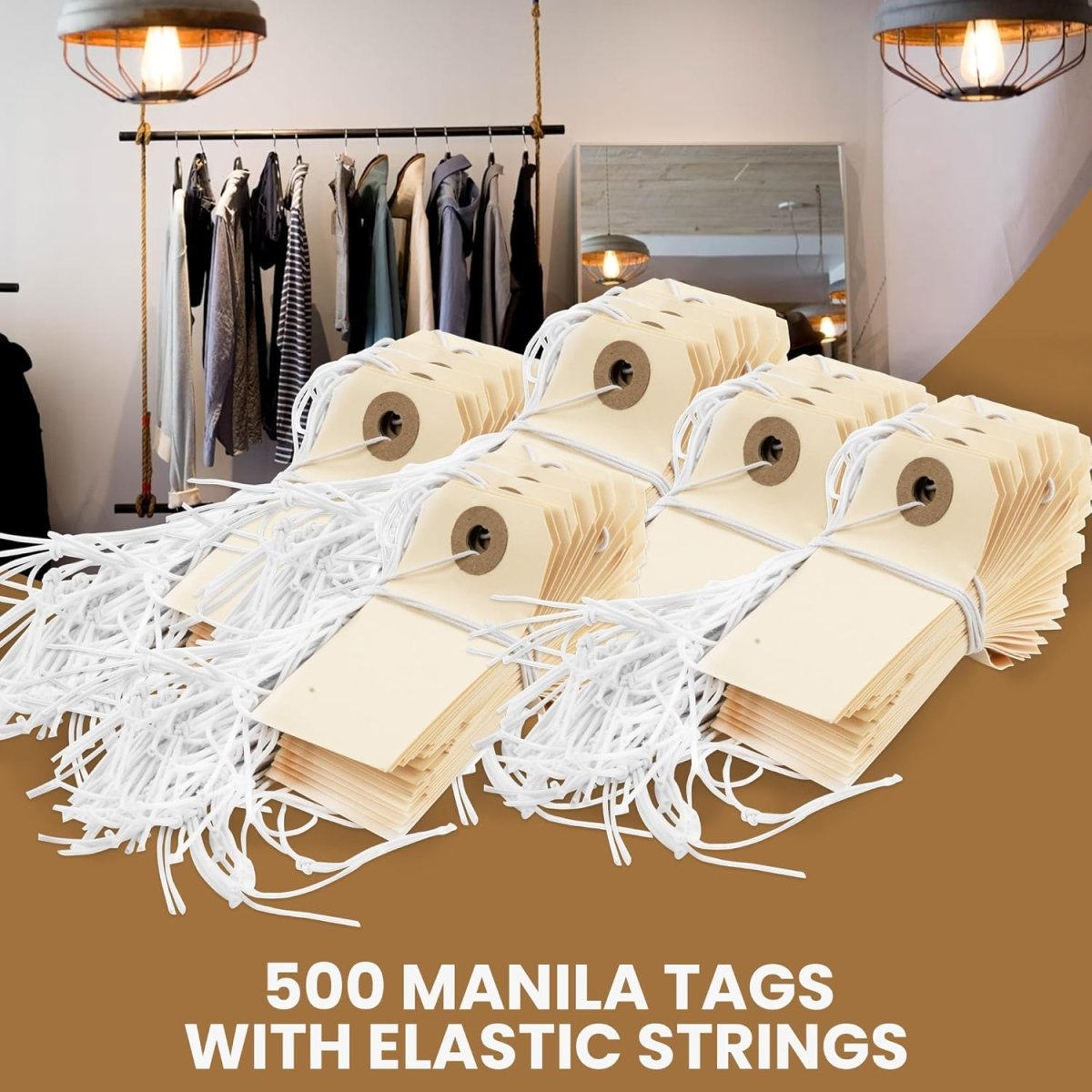 Perco Manila Shipping Tags - Compatible with compatible_with_product_page | Color: 500 pack | Quantity: 1 | Adhesive: global.AdhesiveType | SKU: PL-MT1-WithElastic-500 | - shop_