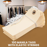 Perco Manila Shipping Tags - Compatible with compatible_with_product_page | Color: 100 pack | Quantity: 5 | Adhesive: global.AdhesiveType | SKU: PL-MT5-WithElastic-100 | - shop_