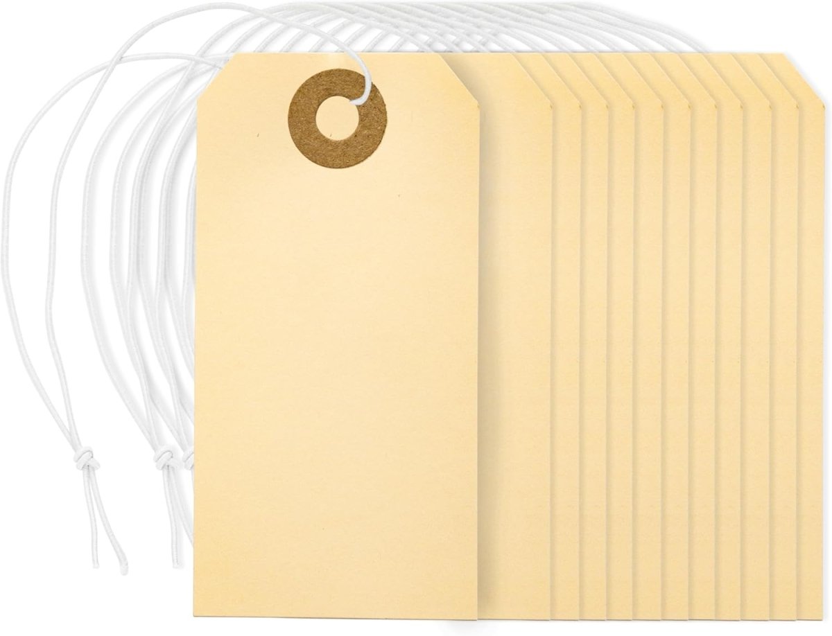 Perco Manila Shipping Tags - Compatible with compatible_with_product_page | Color: 500 pack | Quantity: 1 | Adhesive: global.AdhesiveType | SKU: PL-MT1-WithElastic-500 | - shop_