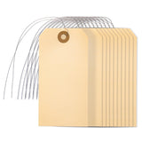 Perco Manila Shipping Tags 5 4 3/4" x 2 3/8" (12 x 6 cm) with Metal Wire - Store Supplies