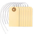 Perco Manila Shipping Tags 5 4 3/4" x 2 3/8" (12 x 6 cm) with Metal Wire - Store Supplies