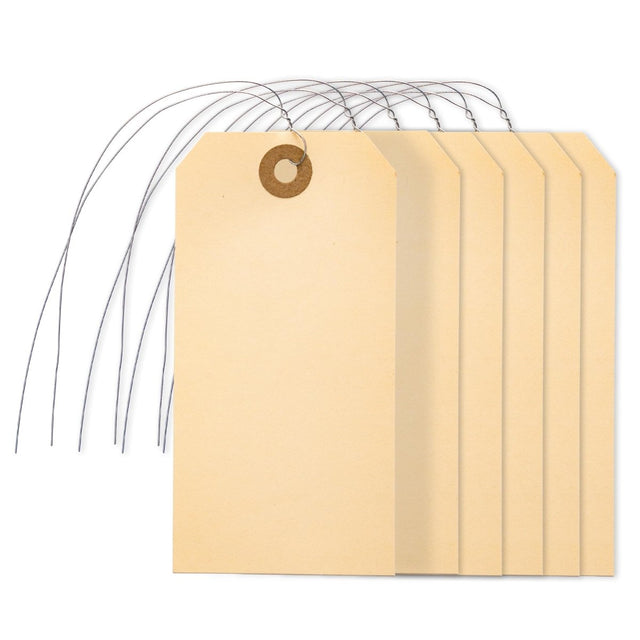 Perco Manila Shipping Tags - Compatible with compatible_with_product_page | Color: 500 pack | Quantity: 1 | Adhesive: global.AdhesiveType | SKU: PL-MT1-WithWires-500-2 | - shop_